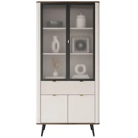 lookway Vitrine AUTUMN 2D2W1S 90 x 40 x 191 cm Beige/Braun