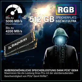 Greed Gaming PC Intel Core i5 12400F 4,6 GHz 16 GB RAM 512 GB SSD RTX 5050 Windows 11 Pro