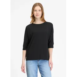 Langarmshirt RAGWEAR "SHIMONA", Damen, Gr. XS (34), schwarz, Jersey, Obermaterial: 50% Baumwolle, 50% Polyester, unifarben, casual, regular fit, Rundhals, Langarm, Shirts