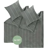 Esprit Renforcé Bettwäsche HARPLINES - 2er Set 140x200 cm, Anthrazit