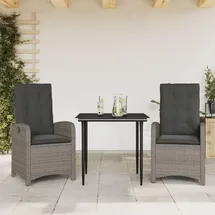 vidaXL Garten-Essgruppe 3-tlg. Grau