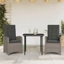 vidaXL Garten-Essgruppe 3-tlg. Grau