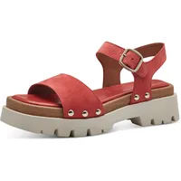 TAMARIS Damen Sandalen 1-28230-42 500 Red Leder mit TOUCH-IT 41