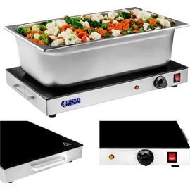 Royal Catering Warmhalteplatte 260 Watt - Glasoberfläche