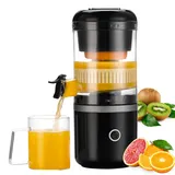 MAISON HUIS Zitruspresse Elektrisch Saftpresse Orangenpresse Zitronenpresse Tragbare USB-Aufladung Juicer Entsafter für Orange, Zitronen, Grapefruits, Zitrusfrüchte, Schwarz