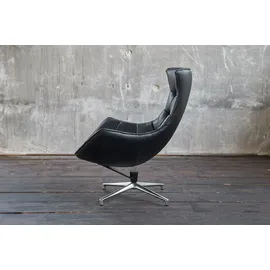 KAWOLA Drehsessel SKIO Leder 75 x 75 x 75 cm Schwarz