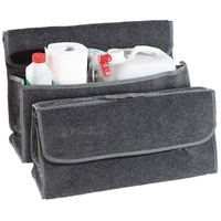 Lescars Auto Kofferraumtasche: 2er Pack Anti-Rutsch-Kofferraumtasche mit Klettbefestigung Large (Kfz Tasche, Autotasche Kofferraum, Aufbewahrungsbox)