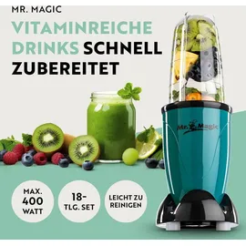 GOURMETmaxx Mr. Magic 18-tlg. Standmixer schwarz/smaragdgrün