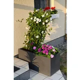 Ondis24 Pflanzkübel Vulkan 100 Blumentopf Doppelwandig Anthrazit Blumentopf Pflanzgefäß