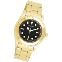OOZOO Quarzuhr Oozoo Damen Armbanduhr Timepieces, Damenuhr Edelstahlarmband gold, rundes Gehäuse, mittel (ca. 36mm) goldfarben