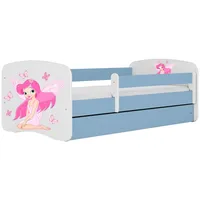 Raumhirsch furniture Kinderbett, Blau, Holzwerkstoff, Holzwerkstoff, 1 Schubladen, 80x160