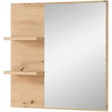 Innostyle Garderobenspiegel Bari, Wandspiegel Eiche Artisan Glas, Holzwerkstoff, rechteckig, 78x80x17 cm, Ablage, Spiegel, Wandspiegel