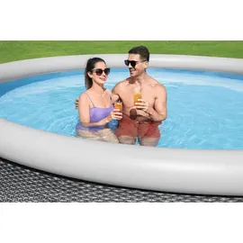 BESTWAY Fast Set Aufstellpool ⌀ 457 x 84 cm Grau inkl. Filterpumpe