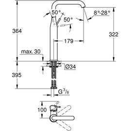 Grohe Essence XL-Size Einhandmischer brushed hard graphite 32901AL1