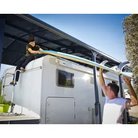 CANOPIA Carport Arcadia Alpine 5,02 x 3,59 m grau inkl. Regenrinne