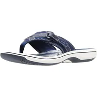 Clarks Damen Breeze SEA Flipflop, Navy Synthetic, 40 EU