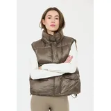 ATHLECIA Steppweste "Prinsloo", Damen, Gr. 40, grün (grün, beige), 100% Polyamid, normal, hoch geschlossener Ausschnitt, Westen Steppweste, mit innovativer Primaloft-Technologie