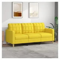 vidaXL 3-Sitzer-Sofa Hellgelb 180 cm Stoff