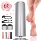 Myelnua Footglow Hornhautentferner, Foot Glow Hornhaut Entferner, Fussweich Fußschleifer mit 60 Schleifpapierscheiben, für Abgestorbene Haut, Rissige Haut, Schwielen (Silber)