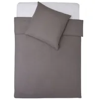 Lumaland Premium Unifarben Grau 155 x 220 cm + 80 x 80 cm