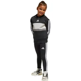 adidas Seasonal Essentials Tiberio 3-Streifen Jogginganzug Mädchen JI6218 - black/white/grey two, 128