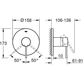 Grohe Essence Duscharmatur Unterputz Einhandmischer für 1 Verbraucher Chrom 24057001