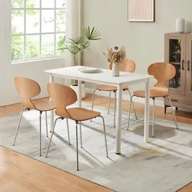 [en.casa] Esszimmerstuhl Kil Walnussoptik/Chromfarben beige 4er Set