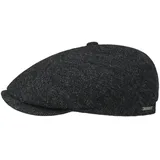 Stetson Brooklin Black Herringbone Flatcap - Mütze aus 100% Wolle - Elegante Schirmmütze - Herren - Ideal für Herbst/Winter schwarz-grau 60 cm - 60