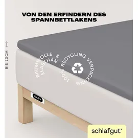schlafgut Easy Spannbettlaken für Topper Jersey Elasthan 140 x 200 - 160 x 220 cm gray mid