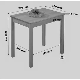 Krok Wood Tomas 75 x 50 x 75 cm Eiche