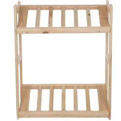 PROREGAL Getränkekistenregal SPREEWALD HxBxT 86x70x33cm 2 Ebenen Massives Kiefernholz Natur Getränkekistenständer