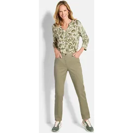 GOLDNER Kurzgröße: Baumwollhose mit Ziernähten in khaki | Gr.: 23