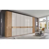 Wiemann Drehtürenschrank WIEMANN "Cardiff", weiß (glas weiß), B:393,1cm H:236cm T:58cm, Floatglas, Hartfaserplatte, Holzwerkstoff, Massivholz, Schränke, Drehtürenschrank, inkl. Türdämpfung