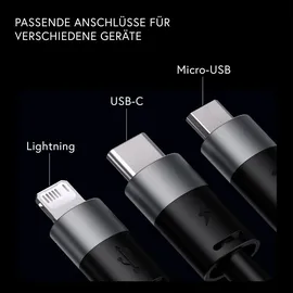 Baseus USB-C auf Micro + Lightning 1,2 m Schwarz