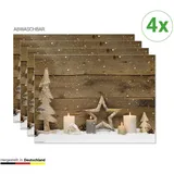 coveryourdesk CoverYourDesk, Tischset, Tischset Weihnachtliches Arrangement aus Holz-