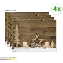 coveryourdesk CoverYourDesk, Tischset, Tischset Weihnachtliches Arrangement aus Holz-