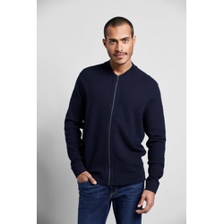 bugatti Strickjacke mit Popcorn-Struktur blau 3XL