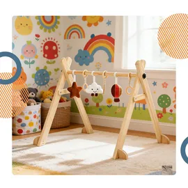 Relaxdays Spielbogen Holz Weiß,Braun,Hellbraun