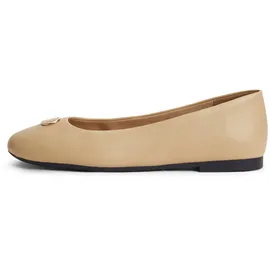 Tommy Hilfiger Damen, Ballerinas PLATE aus Leder, beige, (Desert), 40