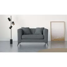 Home Affaire Loveseat HOME AFFAIRE "MATTHEW Loungesessel, Maße B/T/H: 130/86/74 cm", grau (anthrazit), B:130cm H:74cm T:86cm, 100% Polyester, Sessel, incl. Zierkissen, feine Steppung im Rücken, belastbar bis 200kg