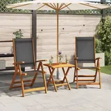 vidaXL Gartenstuhl 57,5 x 72 x 109 cm schwarz 2 St.