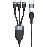 Conceptronic ETTA05B15 USB 3-in-1 PD 3.0 60W Ladekabel, 1,5m, 20V 3A, 480Mbps