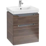 Villeroy & Boch Subway 2.0 Waschtischunterschrank, 2 Auszüge, Waschbecken mittig, 537x590x423mm, Eckig Arizona Oak,
