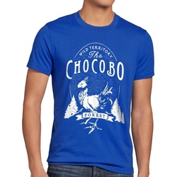 style3 Print-Shirt Herren T-Shirt Wild Chocobo final VII Rollenspiel blau XXXL