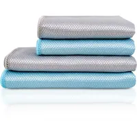 Gräfenstayn 4er-Set Fenstertuch streifenfrei - extra Fingertaschen für optimalen