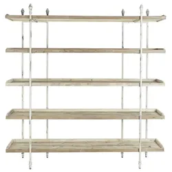 Regal DKD Home Decor Weiß natürlich Metall Tanne Tannenholz 40 % Metall 190 x 40 x 200 cm