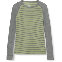 Odlo Kinder Funktionsunterwäsche Langarm Shirt mit Streifen Print Active Warm ECO, odlo steel grey melange - matte green, 104