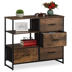 relaxdays Kommode - Industrial Design braun, 84x71.5x32.5 cm