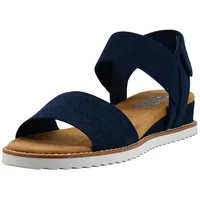 SKECHERS Desert Kiss-Stretch Quarter Strap Flache Sandale, Navy, 36 EU