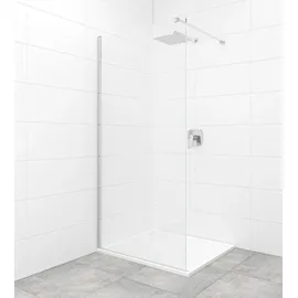 Swiss Aqua Technologies Walk-In Duschtrennwand 90 x 200 cm Schwarz/Türkis Sicherheitsglas